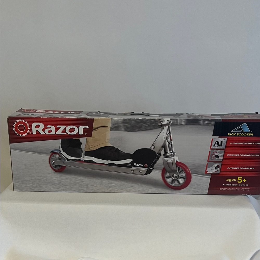 Razor Aluminum Kick Scooter with Red Accents